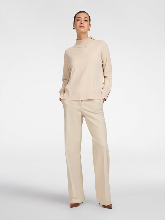 Elena Mirò Elena Mirò Golf M039Z000800N002 Kremowy Regular Fit