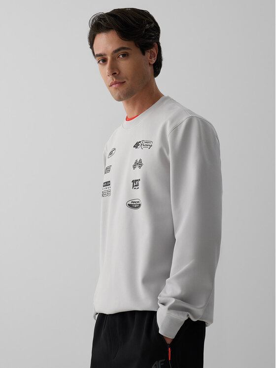 4F 4F Bluza PIT STOP Szary jasny Regular Fit