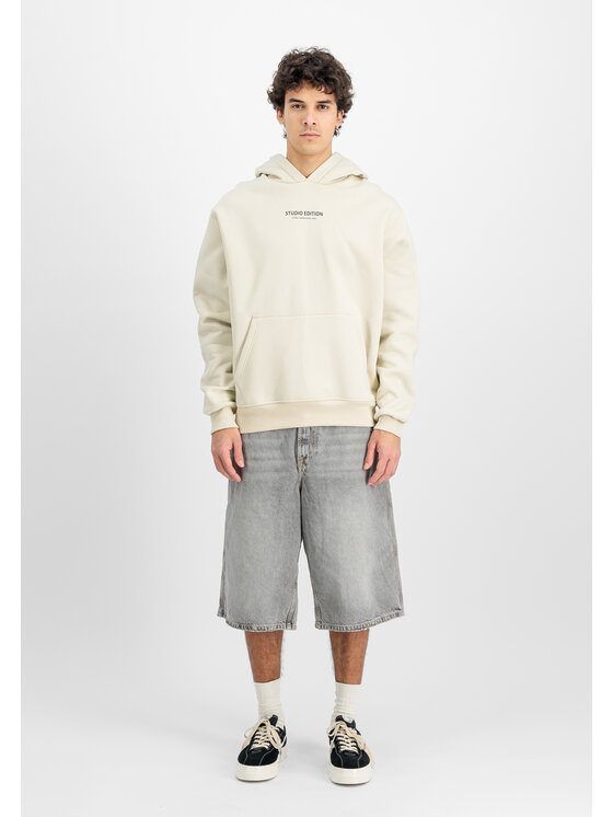Alpha Industries Alpha Industries Bluza Studio Edition Backprint Hoodie Beżowy Loose Fit