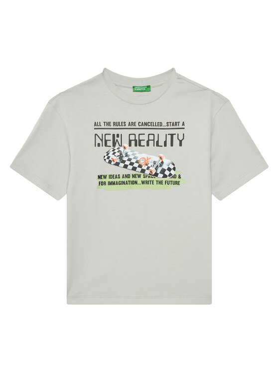 United Colors Of Benetton T-Shirt 35RYC10NC Szary Regular Fit