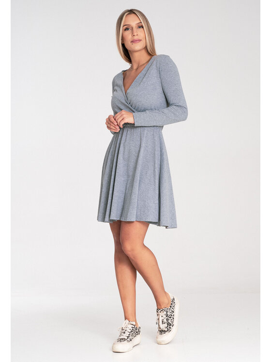 FIGL FIGL Koktejlové šaty M1050 Sivá A-Line Fit