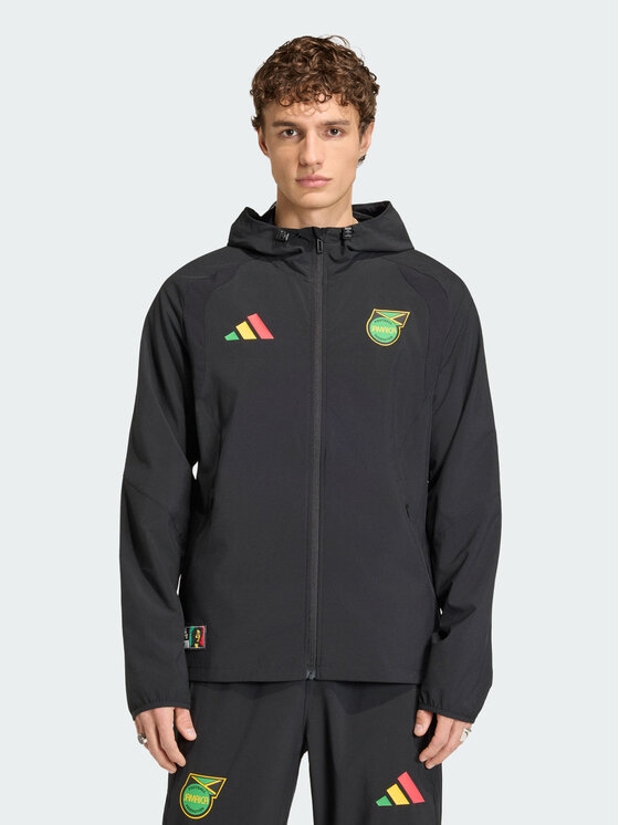 adidas adidas Wiatrówka Jamaica x Bob Marley Tiro Travel Full Zip Czarny Slim Fit