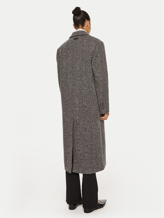 Calvin Klein Calvin Klein Płaszcz wełniany Herringbone Single K20K207710 Szary Regular Fit