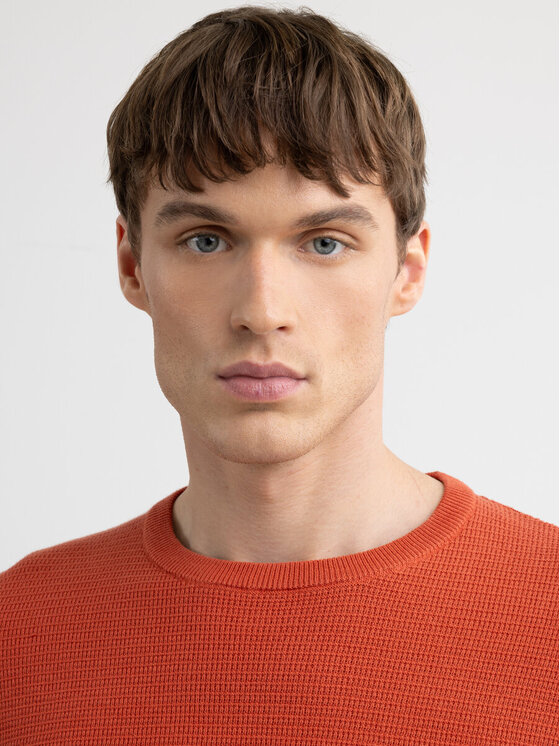 BIG STAR BIG STAR Sweter NEILON_704_160 Pomarańczowy Basic Fit