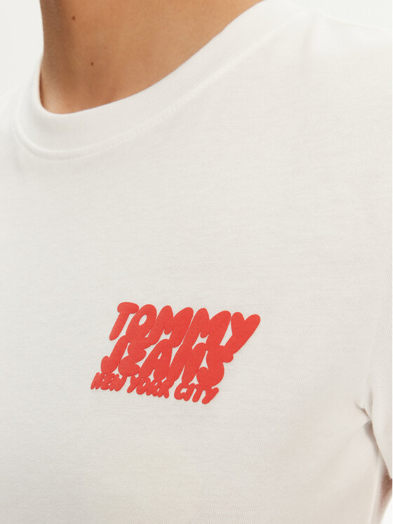 Tommy Jeans Tommy Jeans T-shirt Bubble DW0DW21338 Bijela Regular Fit