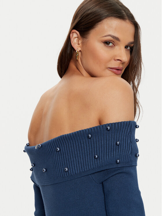 Guess Guess Rochie tricotată W5RK0G Z2YJ2 Bleumarin Bodycon Fit