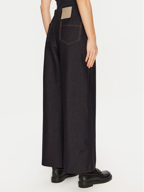 Max Mara Leisure Max Mara Leisure Spodnie materiałowe Foggia 2426786108 Granatowy Wide Leg