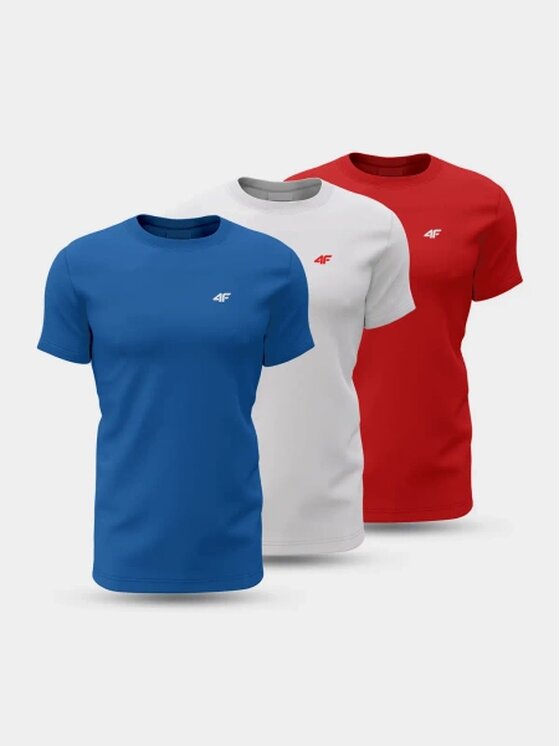 4F 4F Set di t-shirt 4FWSS25TTSHM3097-90S Multicolore Regular Fit