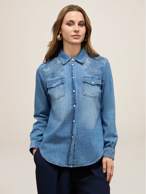 Oltre Oltre Camicia 5639R002943N024 Turchese Regular Fit
