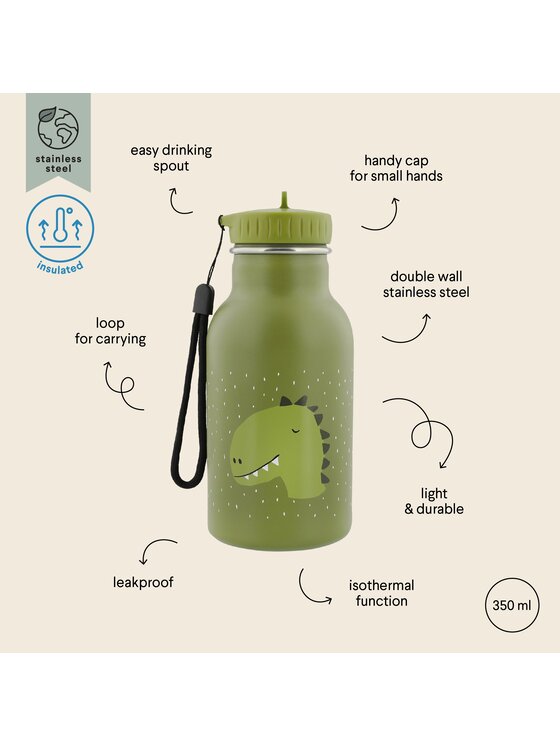 Trixie Baby Trixie Baby Butelka termiczna Termiczna butelka 350 ml - Dinozaur Zielony
