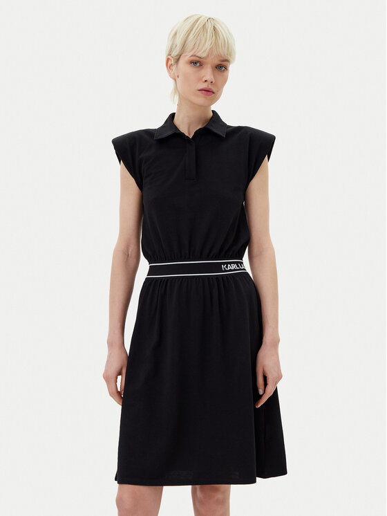 KARL LAGERFELD KARL LAGERFELD Každodenní šaty A2W13038 Černá Regular Fit