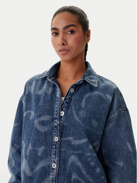 HUGO HUGO Jeans srajca Garesa_4_B 50553558 Modra Oversize