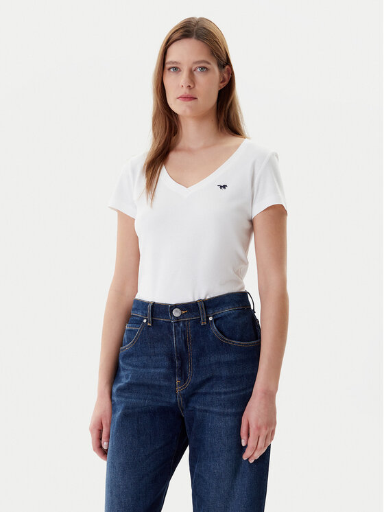 Mustang Mustang Тишърт Beverly 1016517 Бял Slim Fit