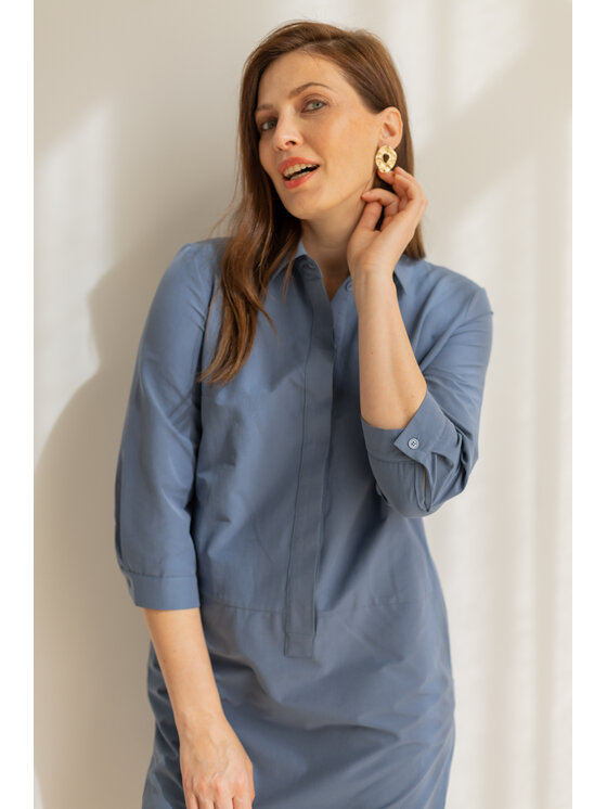 Entelier Entelier Sukienka koszulowa Zoe koszulowa Niebieski Relaxed Fit