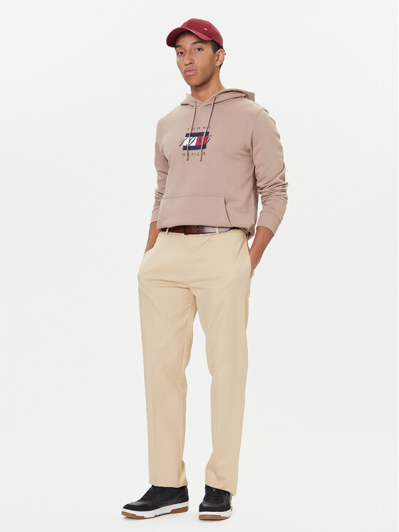 Tommy Hilfiger Tommy Hilfiger Bluza Linear Flag MW0MW41332 Beżowy Regular Fit