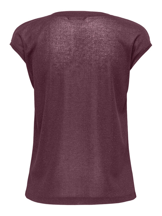ONLY ONLY T-Shirt Silvery 15136069 Bordowy Loose Fit