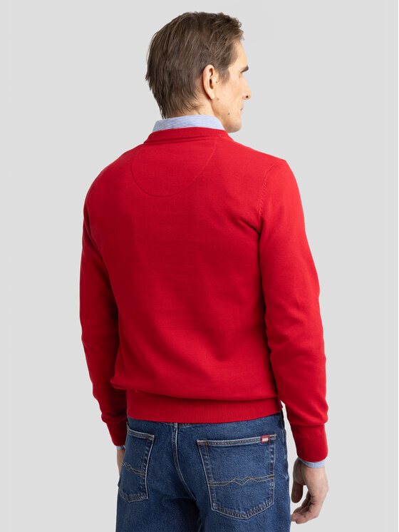 BIG STAR BIG STAR Sweter VASSIC Czerwony Basic Fit