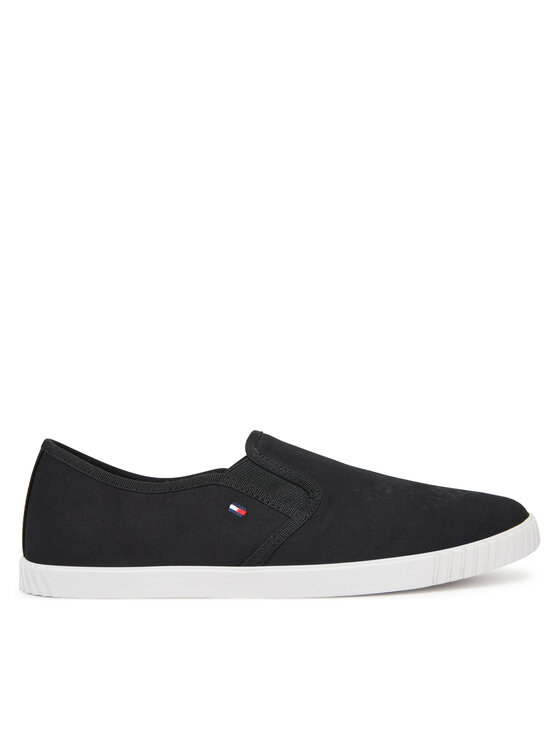 Tommy Hilfiger Tommy Hilfiger Tenisky Canvas Slip-On Sneaker FW0FW08640 Černá