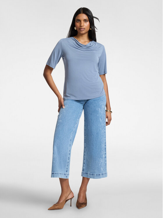 Elena Mirò Elena Mirò T-Shirt G336Z000542N023 Turkusowy Regular Fit