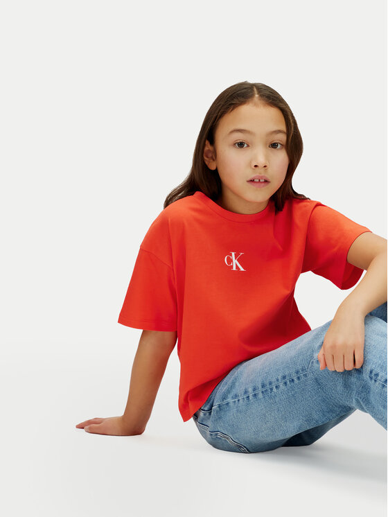 Calvin Klein Jeans Calvin Klein Jeans T-Shirt LVCKSJA16G Czerwony Boxy Fit