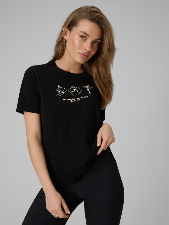 4F 4F T-Shirt WINTER CLUB Czarny Regular Fit