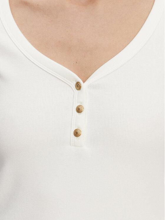 Tommy Hilfiger Tommy Hilfiger Majica Henley WW0WW43905 Bijela Slim Fit