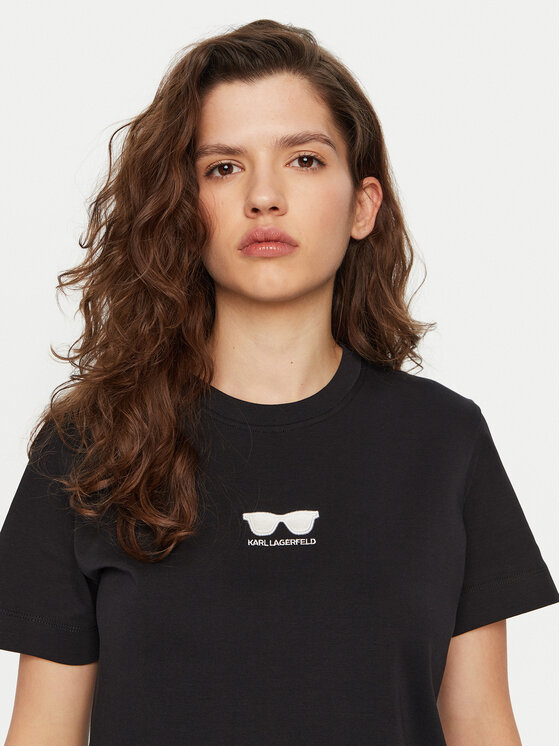 KARL LAGERFELD KARL LAGERFELD T-shirt A1W17021 Crna Regular Fit