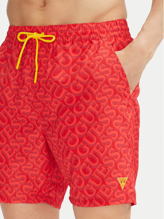 Guess Guess Szorty kąpielowe F4GT06 WG2A2 Czerwony Regular Fit