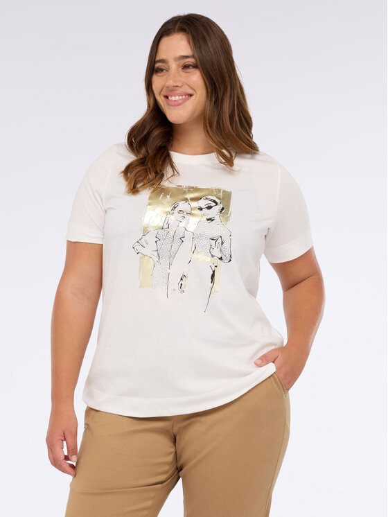 Fiorella Rubino Fiorella Rubino T-shirt G02DL008839N011 Bianco Regular Fit