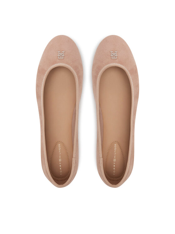 Tommy Hilfiger Tommy Hilfiger Baleriny Th Hardware Suede Ballerina FW0FW08655 Beżowy