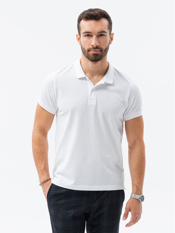 Ombre Ombre Polokošile S1374 Bílá Regular Fit