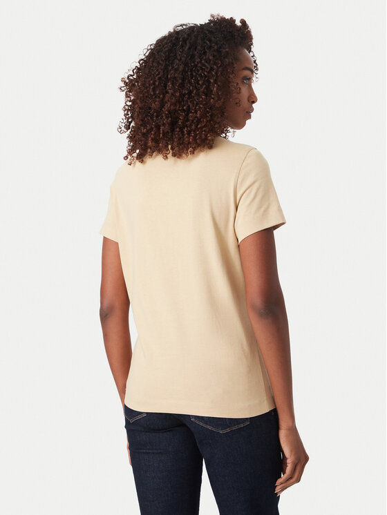 Guess Guess T-Shirt W6YI29 K4348 Beżowy Regular Fit