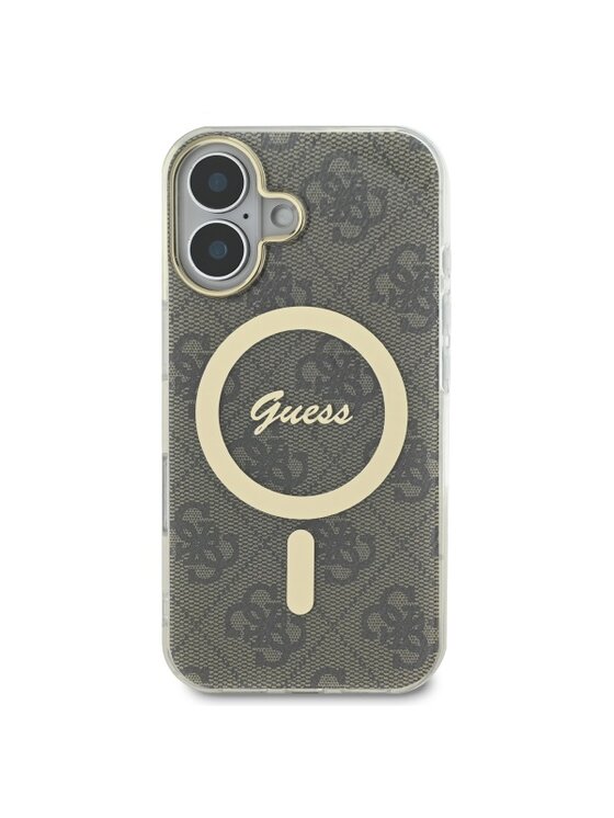 Guess Guess Etui na telefon IML 4G MagSafe Brązowy