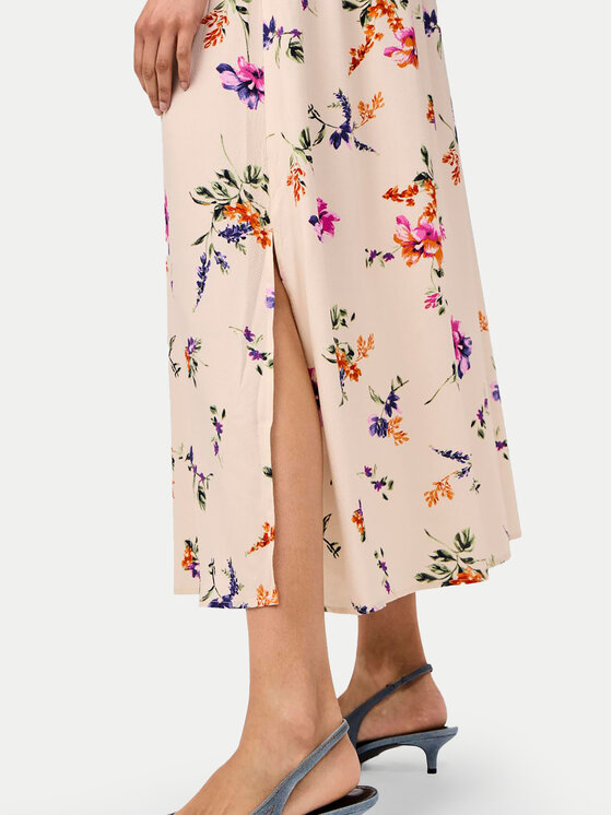 YAS YAS Midi sukňa Asina 26034011 Écru Regular Fit