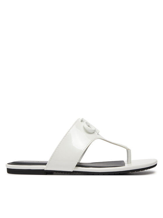 Flip flop Calvin Klein Jeans Flat Sandal Slide Toepost Mg Met YW0YW01342 Alb