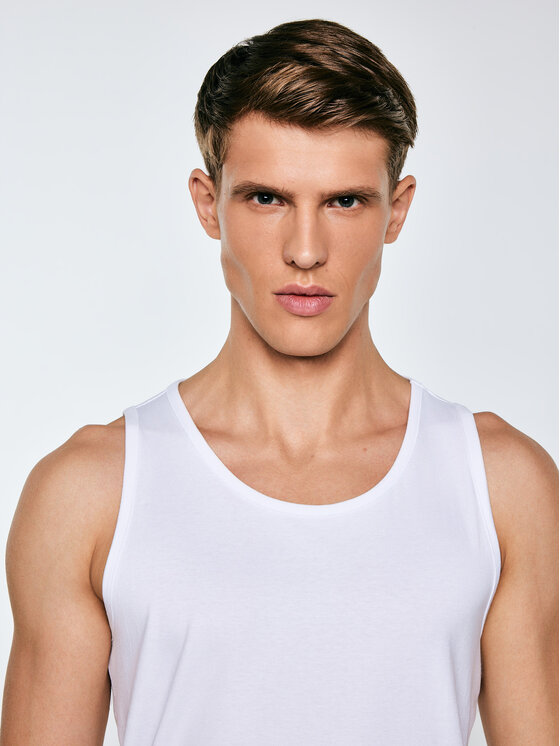 BIG STAR BIG STAR Tank top DERO Biały Slim Fit