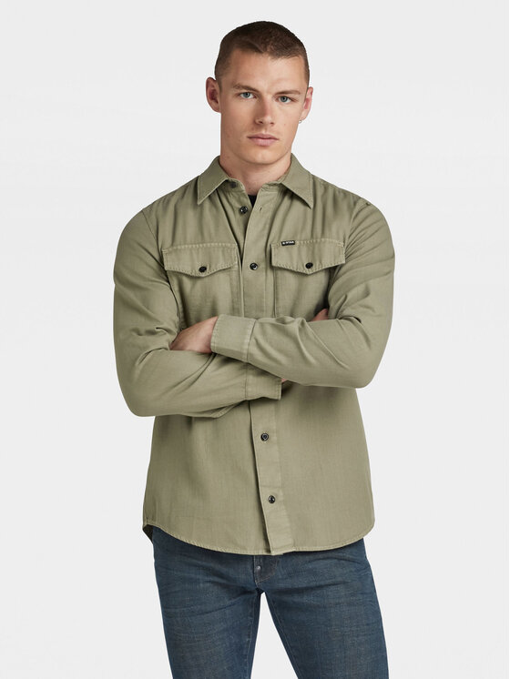 G-Star Raw Košulja Marine D24963-D454 Zelena Slim Fit