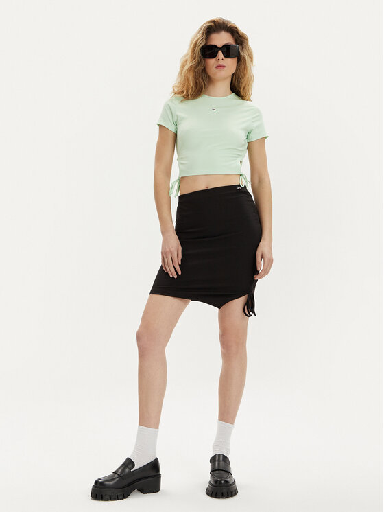 Tommy Jeans Tommy Jeans Mini sukňa DW0DW17962 Čierna Slim Fit