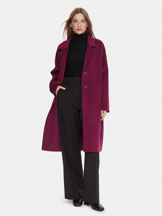 United Colors Of Benetton United Colors Of Benetton Gyapjú kabát 28F7DN082 Lila Regular Fit