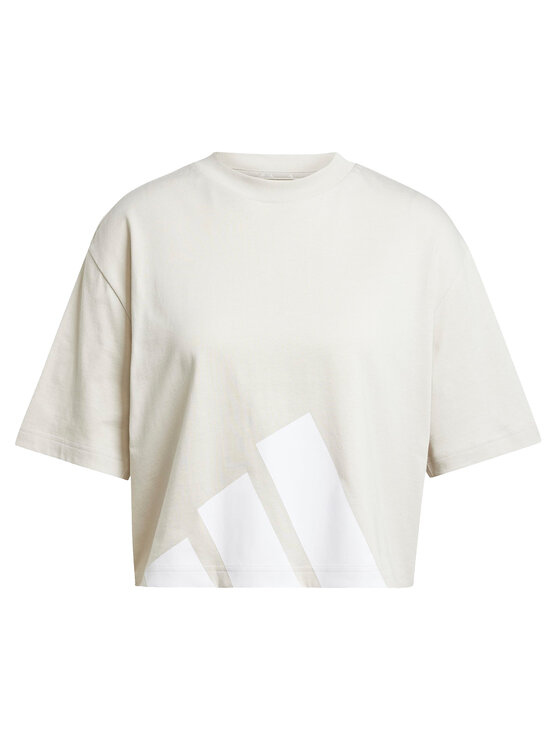 adidas adidas T-Shirt Essentials Big Logo Boyfriend JG8729 Beżowy Loose Fit