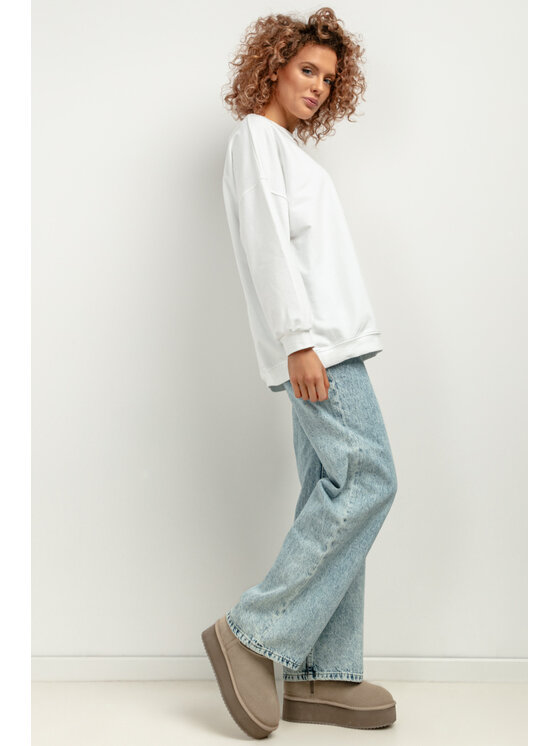 Tessita Tessita Mikina T417/1/XL-XXL Bílá Oversize