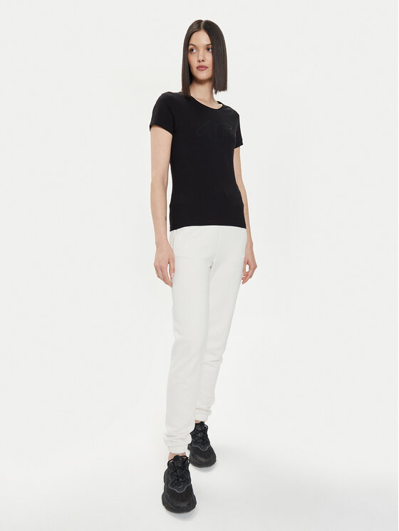 4F 4F Футболка 4FWSS24TTSHF1163 Чорний Slim Fit