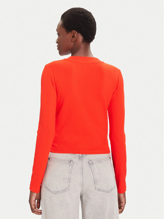 Calvin Klein Jeans Calvin Klein Jeans Bluse Monogram LV047A803G Rot Slim Fit