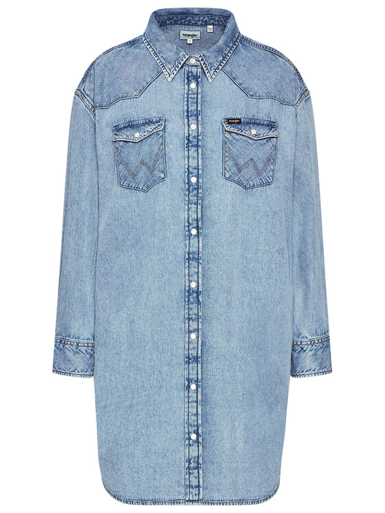 Wrangler Wrangler Φόρεμα τζιν Western W9P6LWX4E 112132456 Μπλε Regular Fit