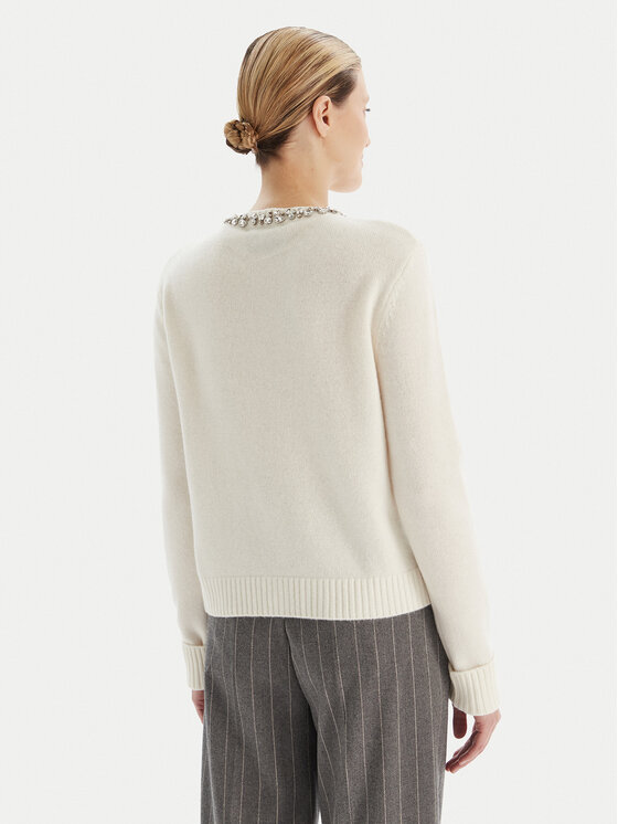 KAOS KAOS Strickjacke RI1KT018 Écru Regular Fit