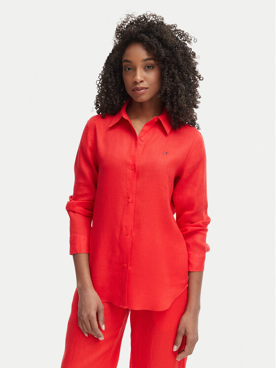 Tommy Hilfiger Tommy Hilfiger Hemd WW0WW44679 Rot Regular Fit