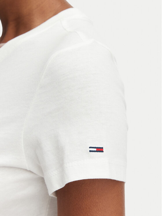 Tommy Jeans Tommy Jeans T-Shirt Ess Logo DW0DW23479 Bílá Slim Fit
