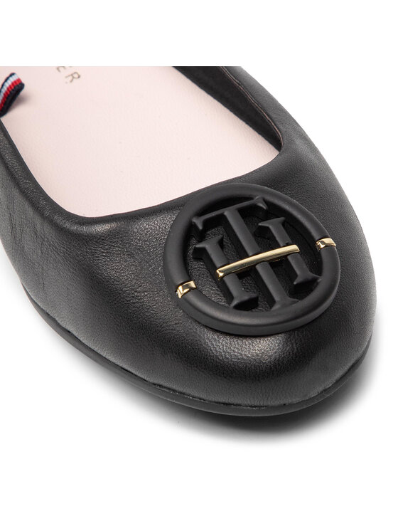 Tommy Hilfiger Tommy Hilfiger Balerina Th Hardware Leather Ballerina FW0FW06344 Fekete