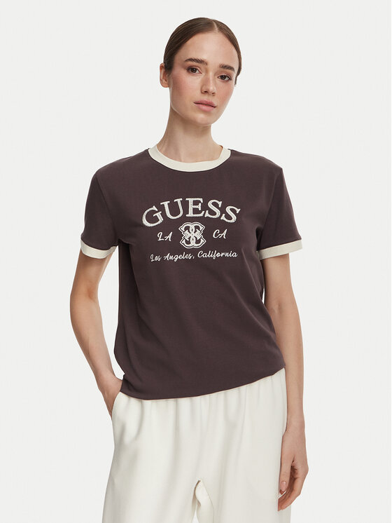 Guess Tricou V6YI18 K4320 Maro Regular Fit