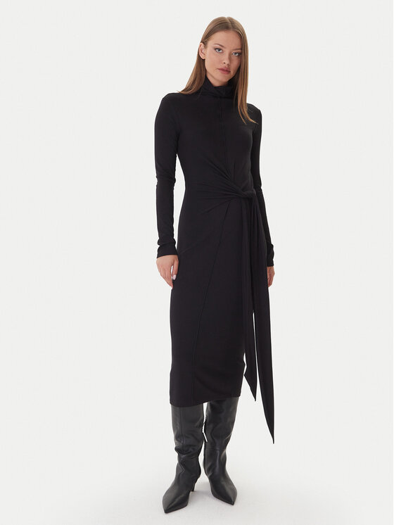 Patrizia Pepe Patrizia Pepe Трикотажна сукня 2A2958 J337 Чорний Regular Fit